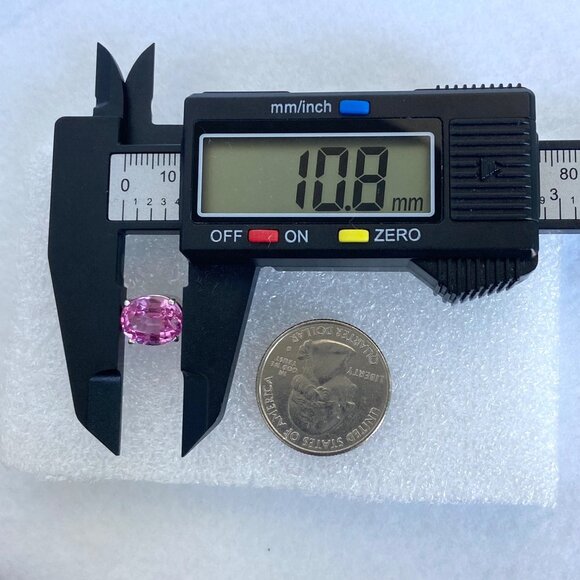 Sterling Silver 925 Oval Faceted Prong Set Pink Ruby Stud Earrings - Picture 15 of 16